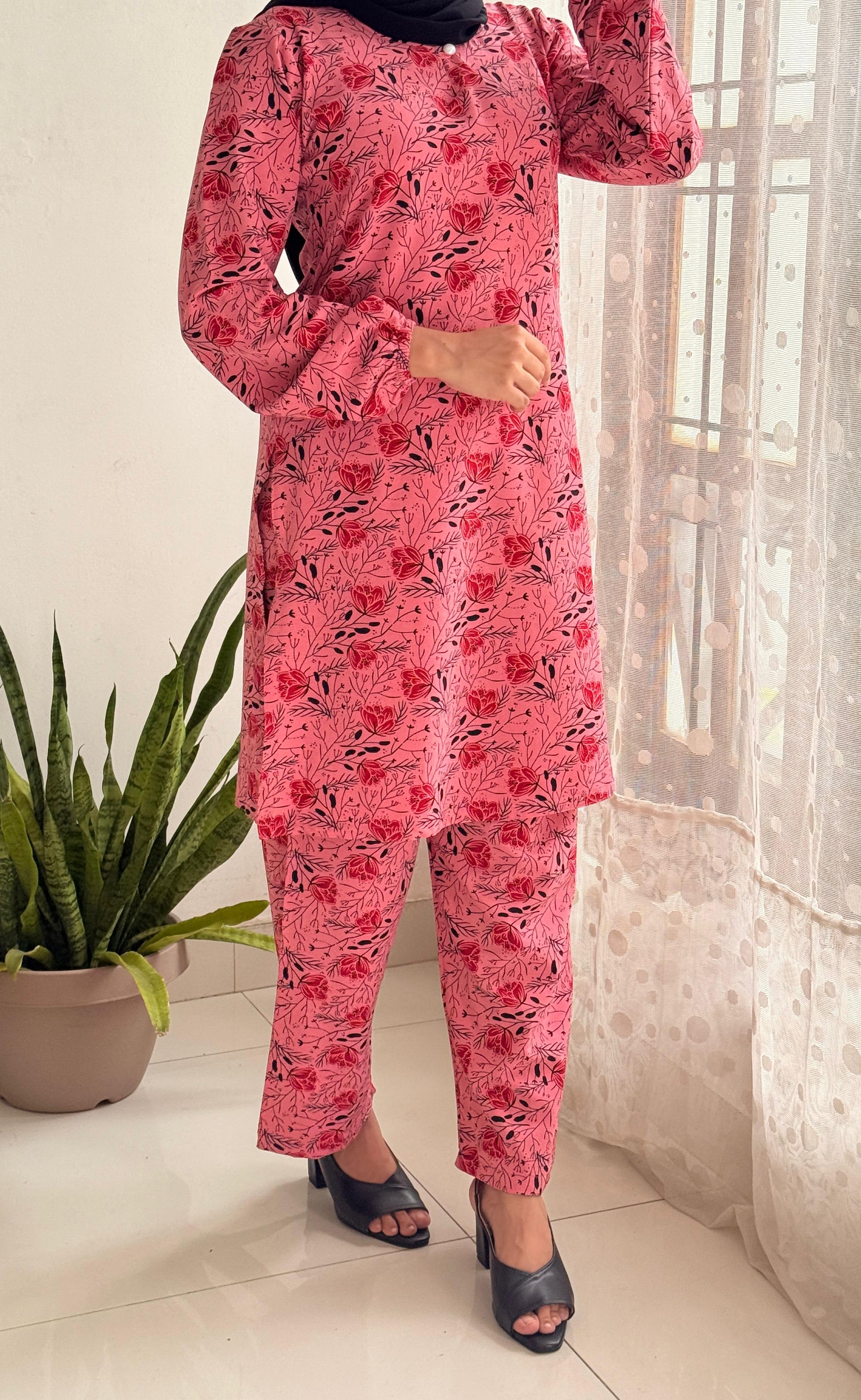 Pink Rose Floral Lounge & Co-ord Set